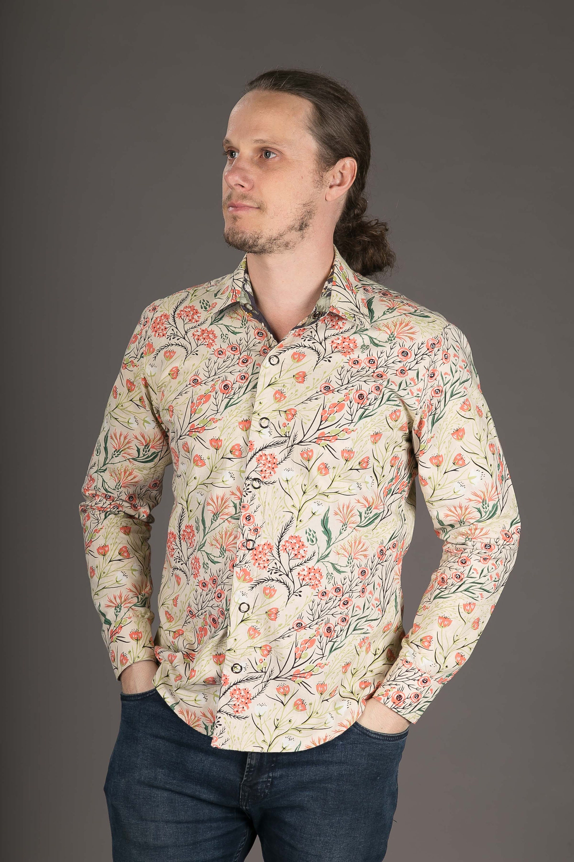 Discover Aloha Floral 3D Men's Long Sleeve Shirts
