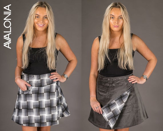 Black and white reversible skirt hotsell
