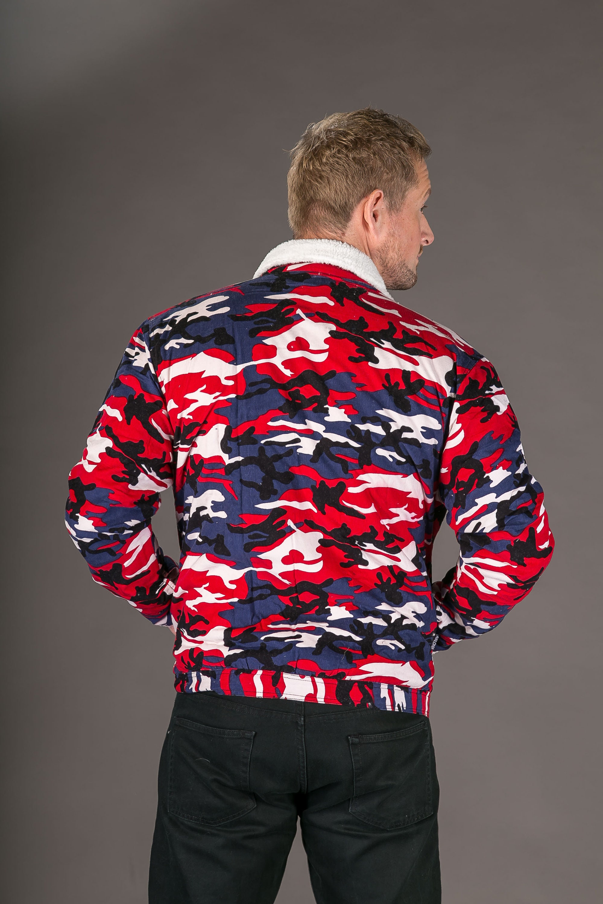 Mens Camouflage Print Jacket Winter Coat Shearling Lining Etsy