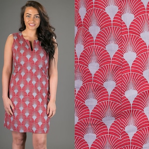 Etuikleid / 60er Cocktailkleid / Rotes Kleid / Sommerkleid aus Baumwolle