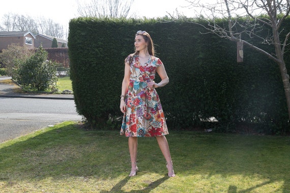 Floral Wrap Dress / Summer Cotton Dress