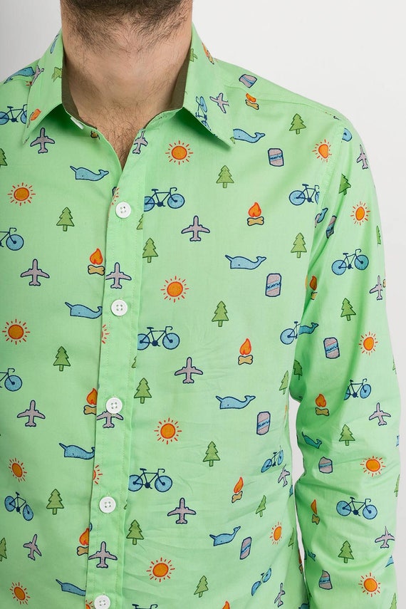 slim fit dress slacks Cinch Men's Medallion Lime Green Western Shirt main image 0