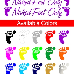 Pair - Naked Feet Only Vinyl Boat Decals Stickers | Pick Size & Color Boats Watercraft Jet Ski PWC Pontoon Starboard Cute Funny Lettering