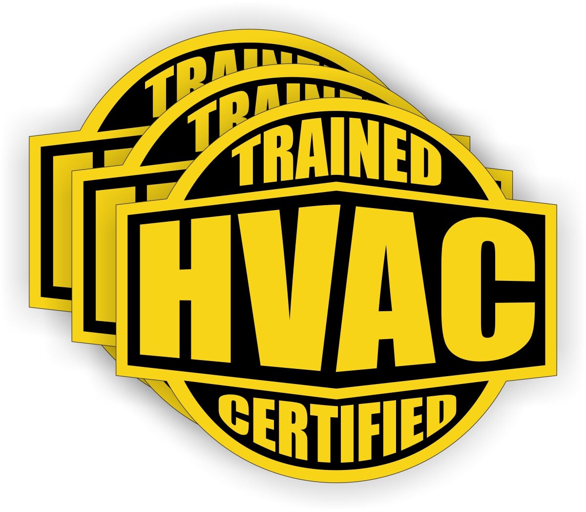 Heating Form Sticker 3-pack HVAC Trained Certified Vinyl Hard Hat Helmet Safety Stickers ...