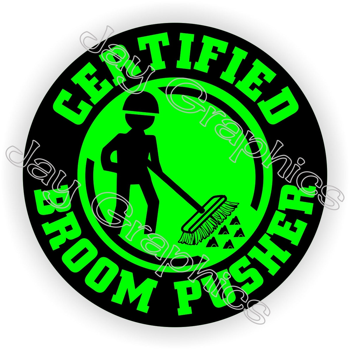 Funny Certified Broom Pusher Operator Hard Hat Sticker / Etsy