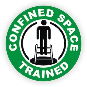Confined Space Trained Hard Hat Sticker | Motorcycle Welding Welder Helmet Mechanics Decal | Toolbox Lunchbox Label Stickers Certified