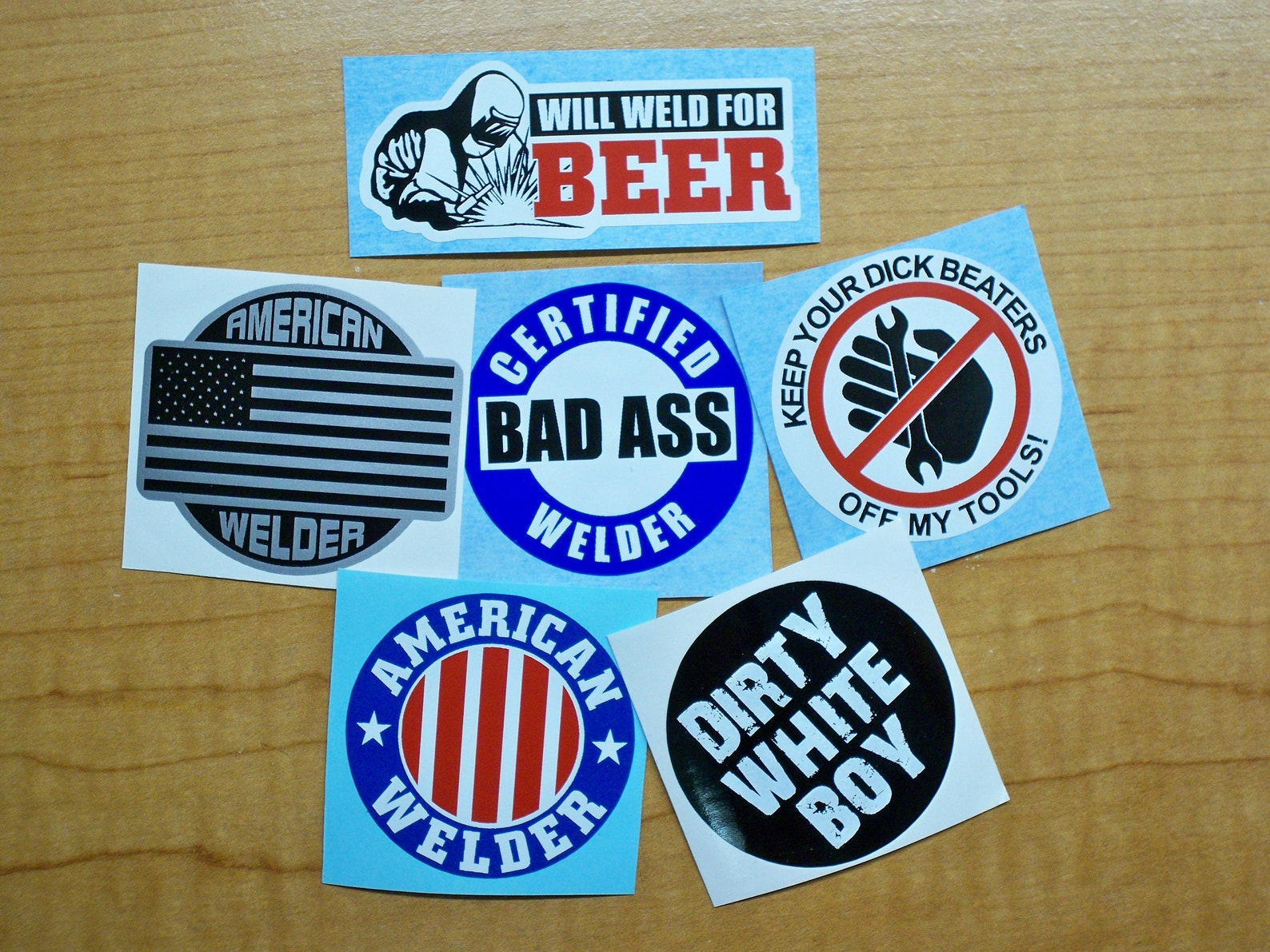 6pack Funny Welding Helmet Hard Hat Stickers Vinyl Decals Etsy