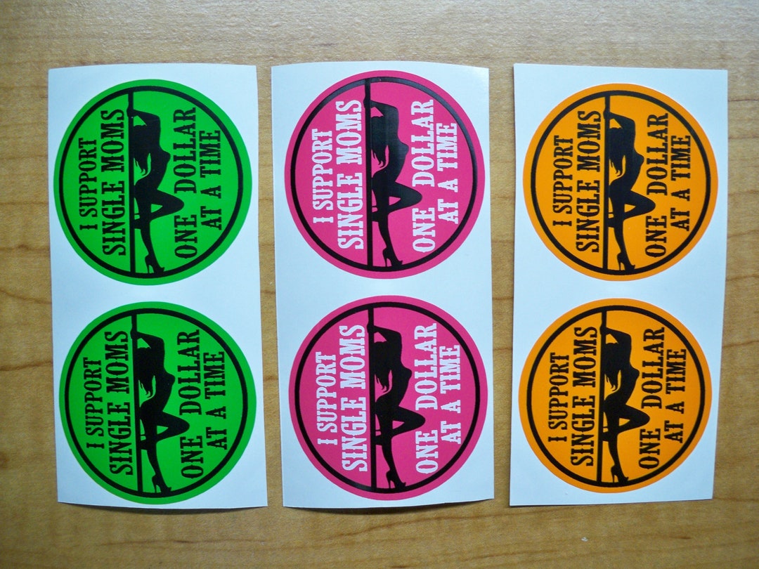 6pack Funny Hard Hat Stickers I Support Single Moms Etsy