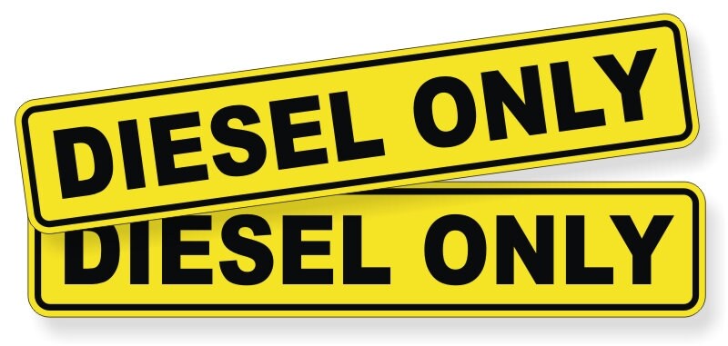 YELLOW 'Diesel Fuel Only' Sticker Decal - 3x5 Inch Vinyl For Truck, RV, Or Vehicle