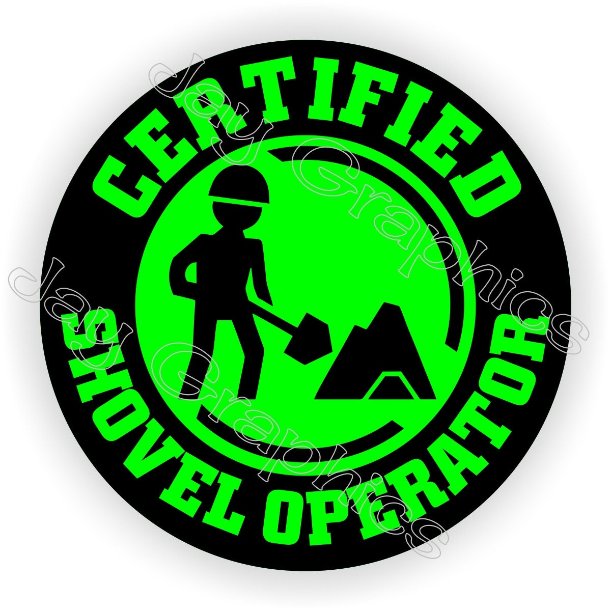 thumbnail image 2 of Certified Shovel Operator Funny Hard Hat Stickers Construction Helmet Decals 1RN- Model: 890293 2 of 9