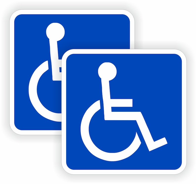 Pair Handicap Symbol Vinyl Stickers Decals Many Sizes Handicapped