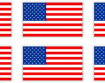 6 pcs Mini 1"x1.75" Vinyl Flag Stickers / Decals / USA Police Firefighter Thin Blue Red Line Military Green Line Desert Tan Dark Earth