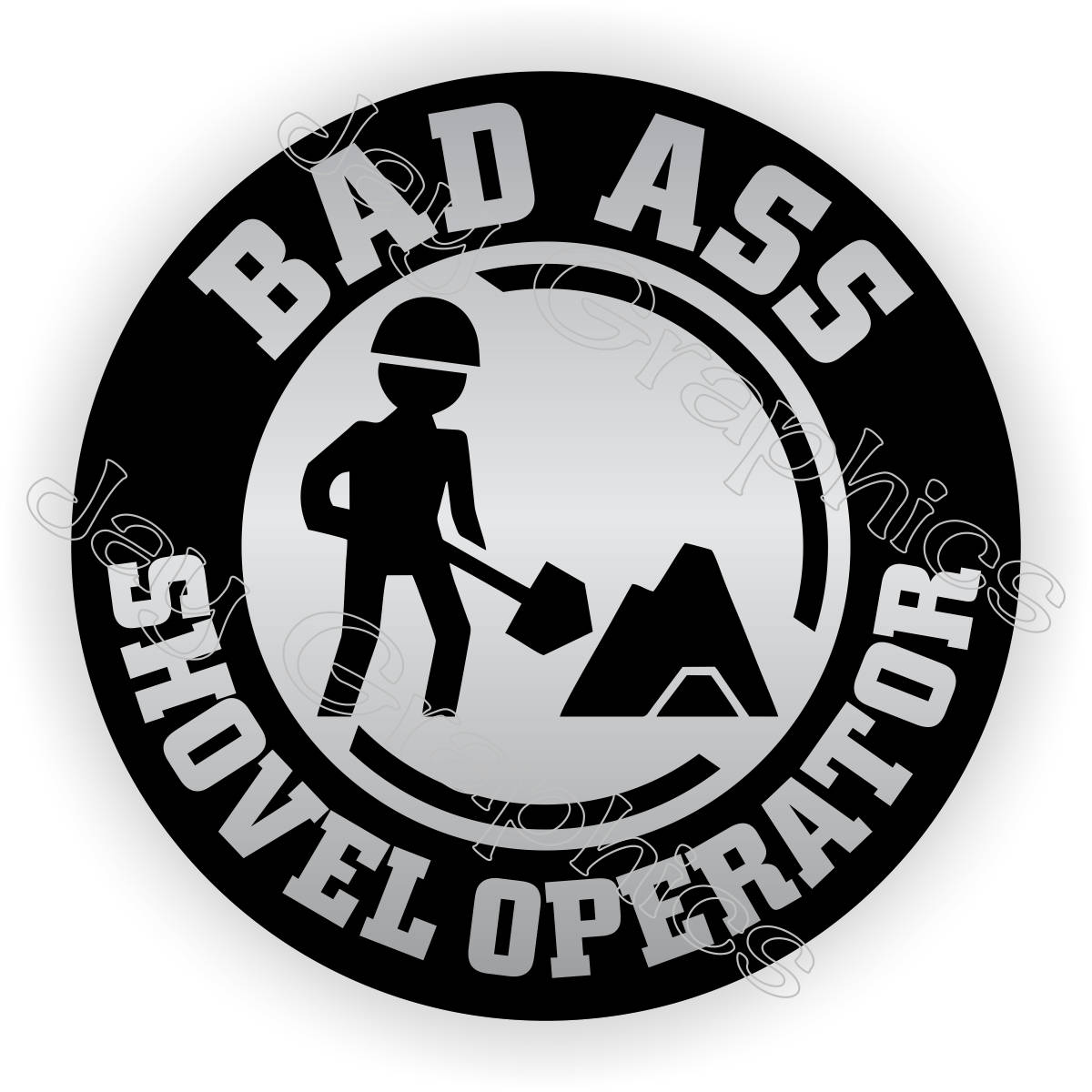 Bad Ass Shovel Operator Funny Hard Hat Sticker / Motorcycle Etsy