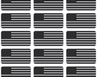 thumbnail interactive-video image 1 of 5x Stealth American Flag Hard Hat Decals - Black Ops Style - Weatherproof Vinyl - Made In USA 1 of 2