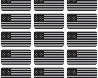 5x Stealth American Flag Hard Hat Decals - Black Ops Style - Weatherproof Vinyl - Made In USA