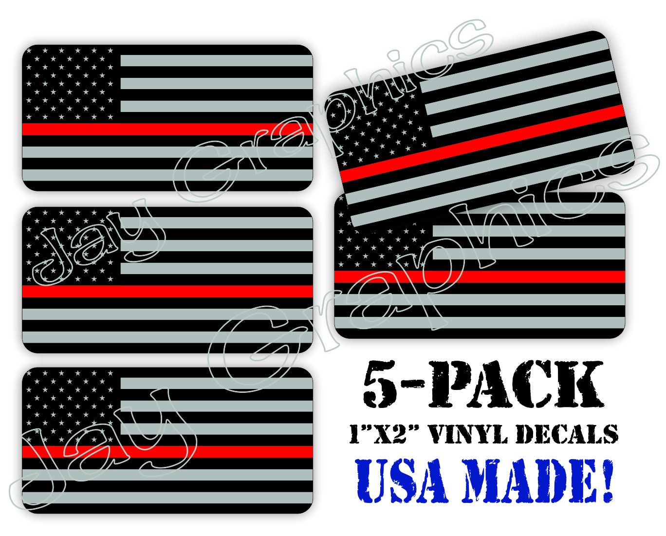 5-pack American Flags Hard Hat Decals Helmet Stickers Labels Old Glory USA Flag 