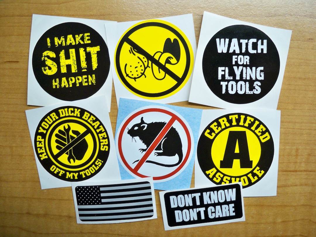 8pack Vinyl Hard Hat Stickers Funny Construction Helmet Decals I Make