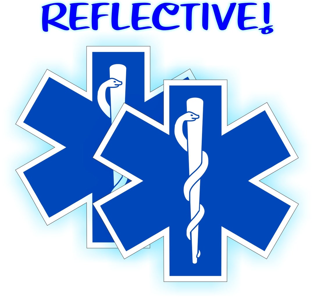 RED STAR OF LIFE REFLECTIVE HELMET DECAL