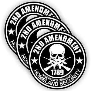 3-pack 2nd Amendment Vinyl Hard Hat Stickers | Motorcycle Welding Welder Helmet Mechanics Decals | Toolbox Sticker USA America Freedom Trump