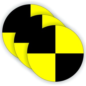 3 pack - Crash Test Dummy Symbol Funny Hard Hat Stickers | Certified Motorcycle Welding Helmet Decals Toolbox Lunchbox Label Badge Funny
