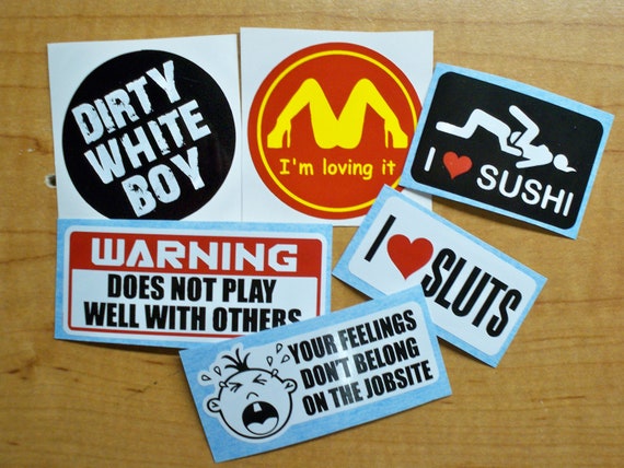 Hard Hat Reflective Stickers 10-pack Dirty WHITE BOY Funny Hard Hat Stickers Motorcycle Welding Helmet 673288 - Foto 11