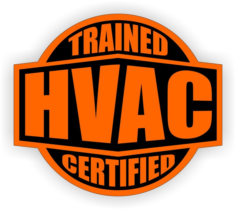 HVAC Trained Certified Hard Hat Sticker Heating Cooling Etsy