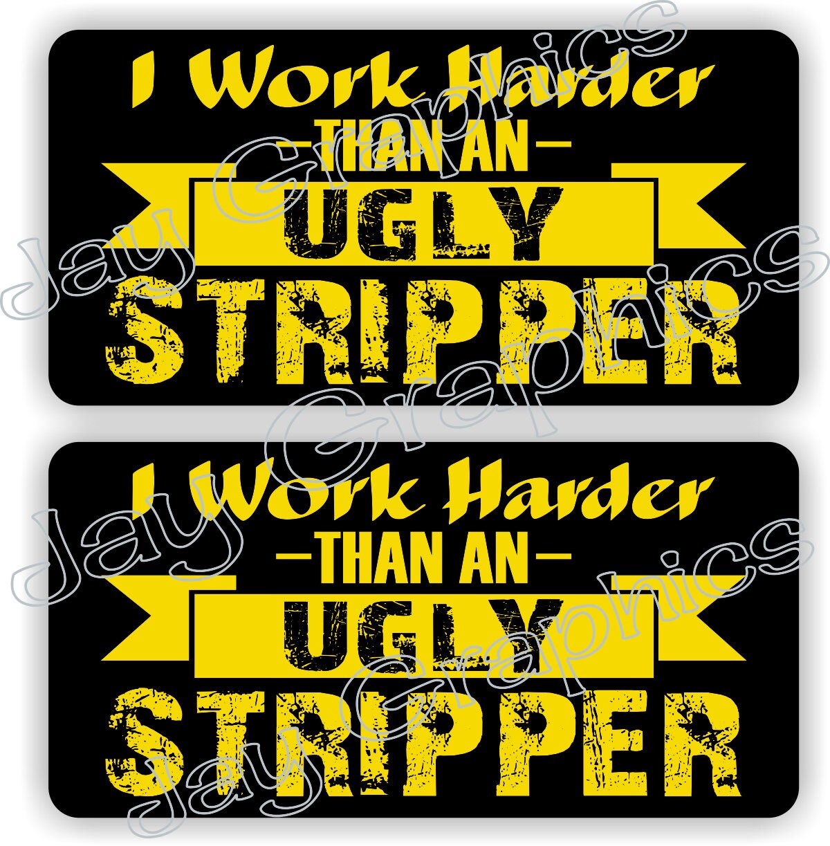 5pcs Cool Stickers Funny Work Harder Than Ugly Stripper Hard Hat Sti
