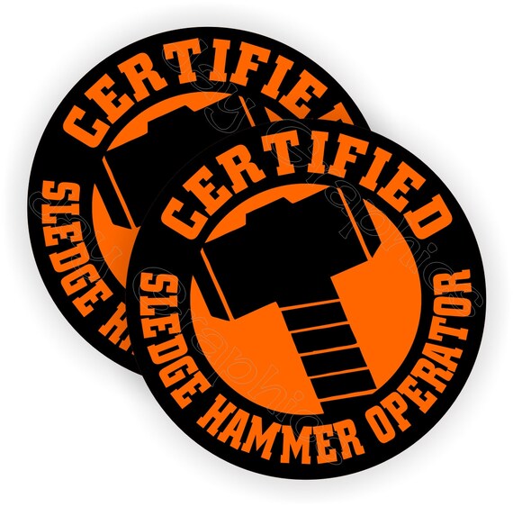 Pair Funny SLEDGE HAMMER Operator Certified Hard Hat - Etsy Pair Funny SLEDGE HAMMER Operator Certified Hard Hat - Etsy