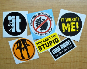 6pack Funny Welding Helmet Hard Hat Stickers | Vinyl Decals Hardhats Helmets Welder Foreman Laborer Worker Toolbox Shop Construction