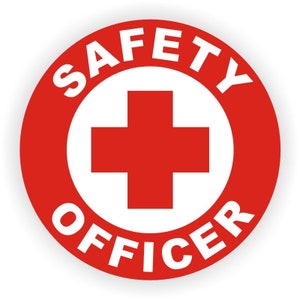 Safety Officer Hard Hat Sticker | Motorcycle Welding Welder Helmet Mechanics Decal | Toolbox Lunchbox Label Stickers Trained Harness First