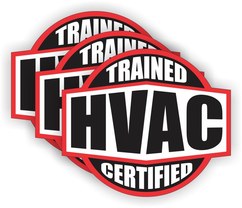 Heating Form Sticker 3-pack HVAC Trained Certified Vinyl Hard Hat Helmet Safety Stickers ...