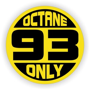 87 89 91 92 93 94 100 OCTANE ONLY Round Vinyl Sticker | Many Octanes | Vinyl Decal Tank Can Truck Decals Labels Fuel Door Warning Danger