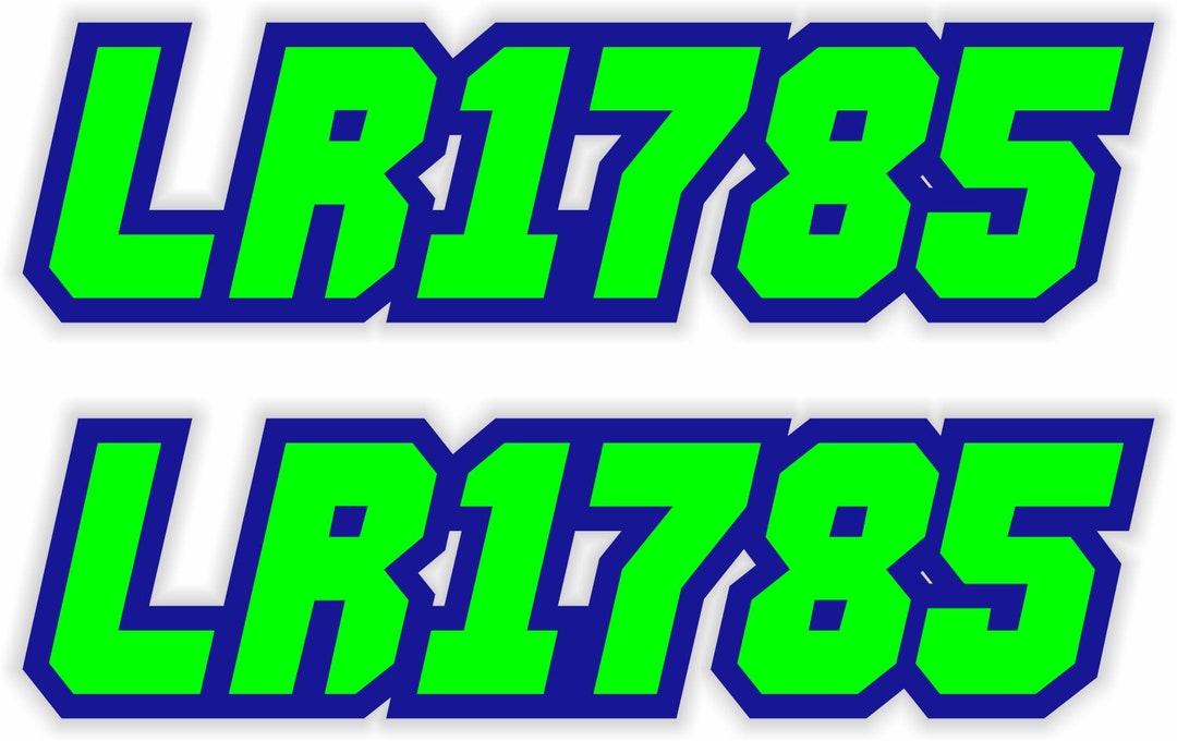 Custom Printed Outlined SNOWMOBILE Registration Numbers Lettering