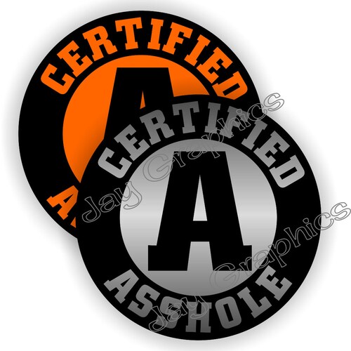 thumbnail image 2 of "A-HOLE" Merit Badge Funny Hard Hat Stickers – Gag Gift For Foreman Or Boss 2 of 3