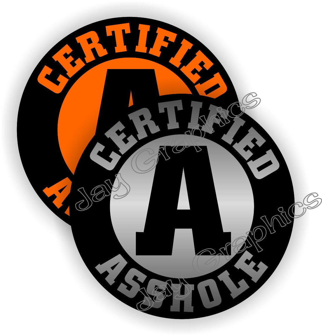 Funny CERTIFIED A-HOLE Hard Hat Stickers | Motorcycle