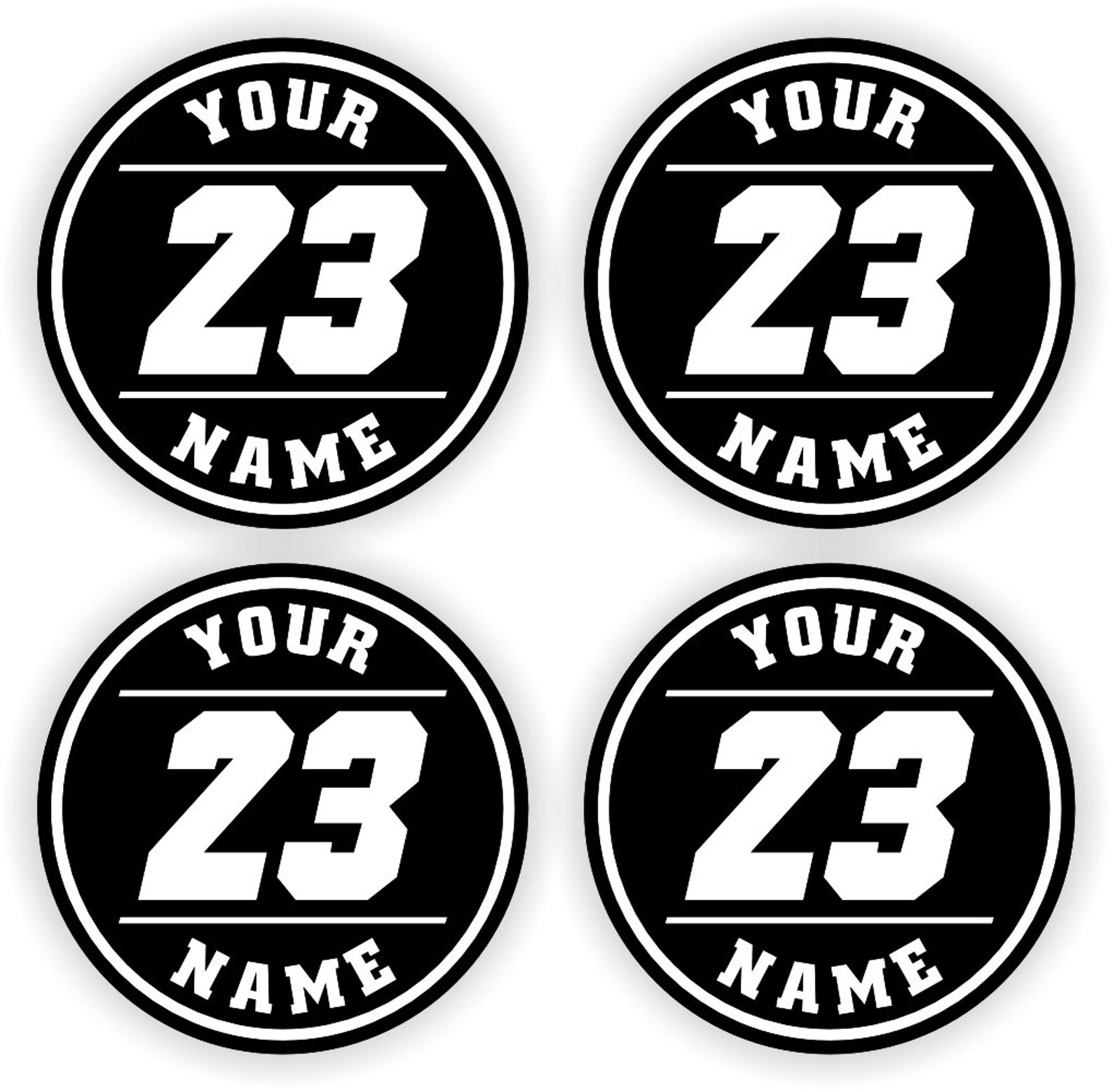 4 Pack Baseball Bat End Cap Knob Stickers Decals Set Custom Your Name ...