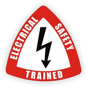 Set van 10 elektrische veiligheid opgeleide veiligheidshelmstickers Bouwhelmstickers Voorman Arbeider Elektricien Elektrisch werk Lijnwachter Sparky