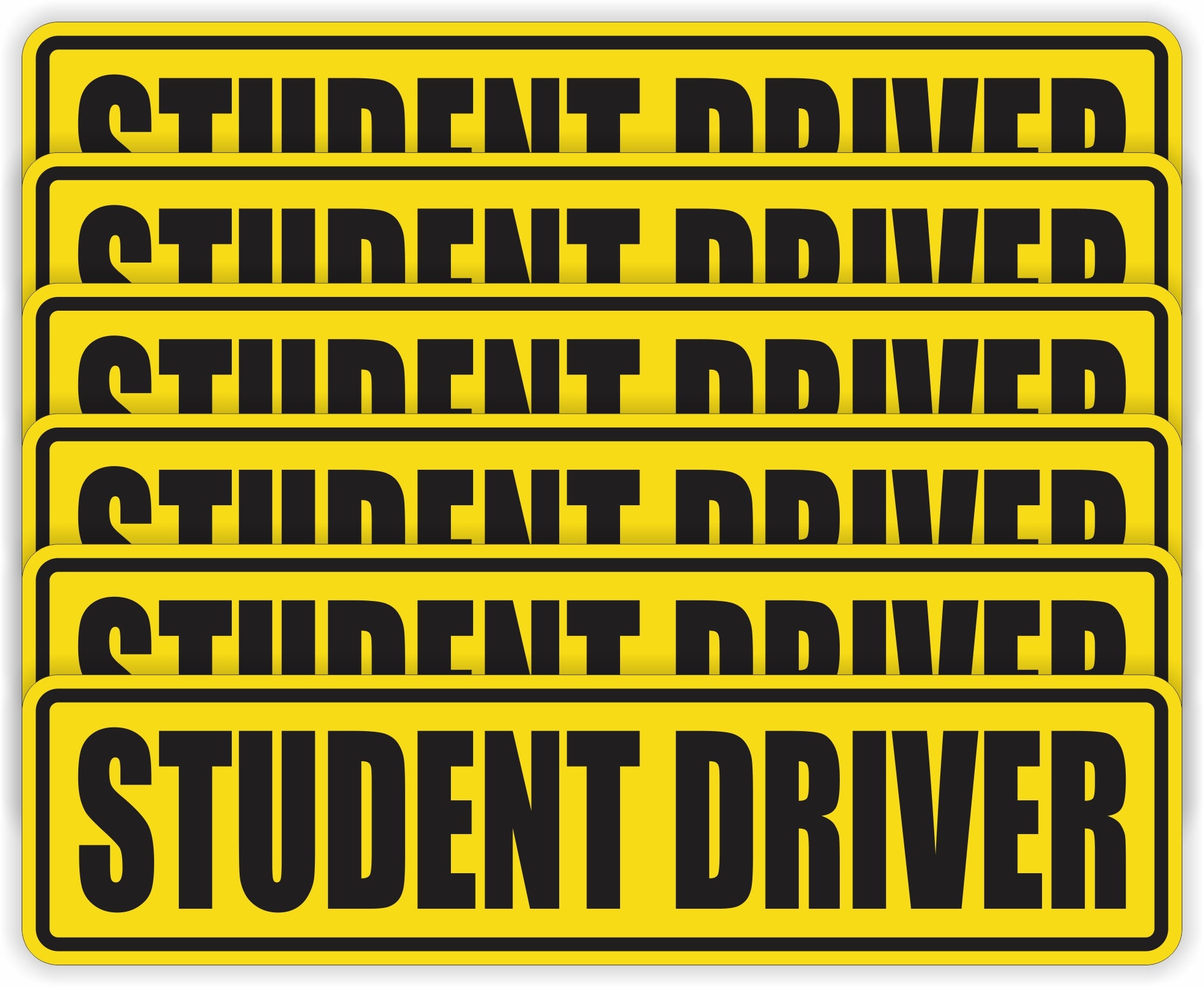 Student Driver Ed Overlay 6 Pack - STUDENT DRIVER 2x8 Vinyl Bumper Stickers Window Decals | Car ...