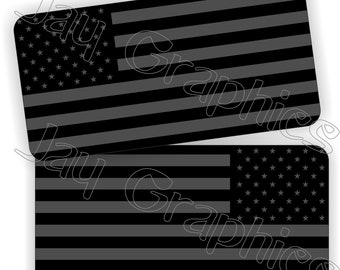 Pair American Flags Stealth Hard Hat 