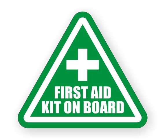 REFLECTIVE 2 Inch Fire Extinguish Er / FIrst Aid Kit On Board Decals / Stickers