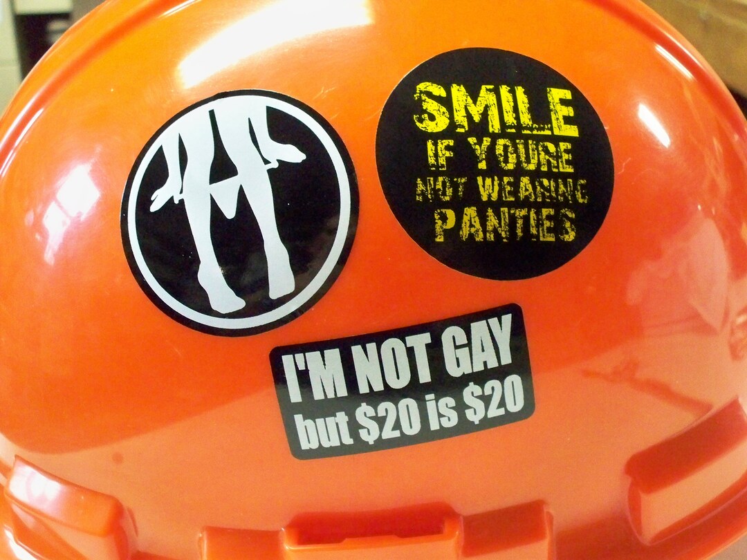 3 Hard Hat Stickers Panty Dropper Smile Panties Sexy Stripper Girl Hot Babe Funny Bump Cap