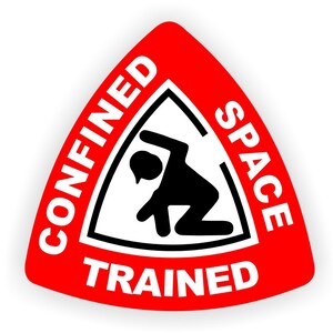 Adesivi Per Casco Di Sicurezza 'Confined Space Trained' - Paio, Made In USA
