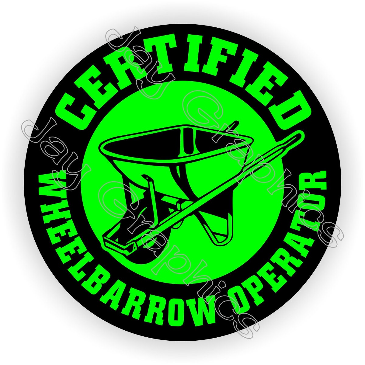 Certified Wheelbarrow Operator Funny Hard Hat Sticker Motorcycle