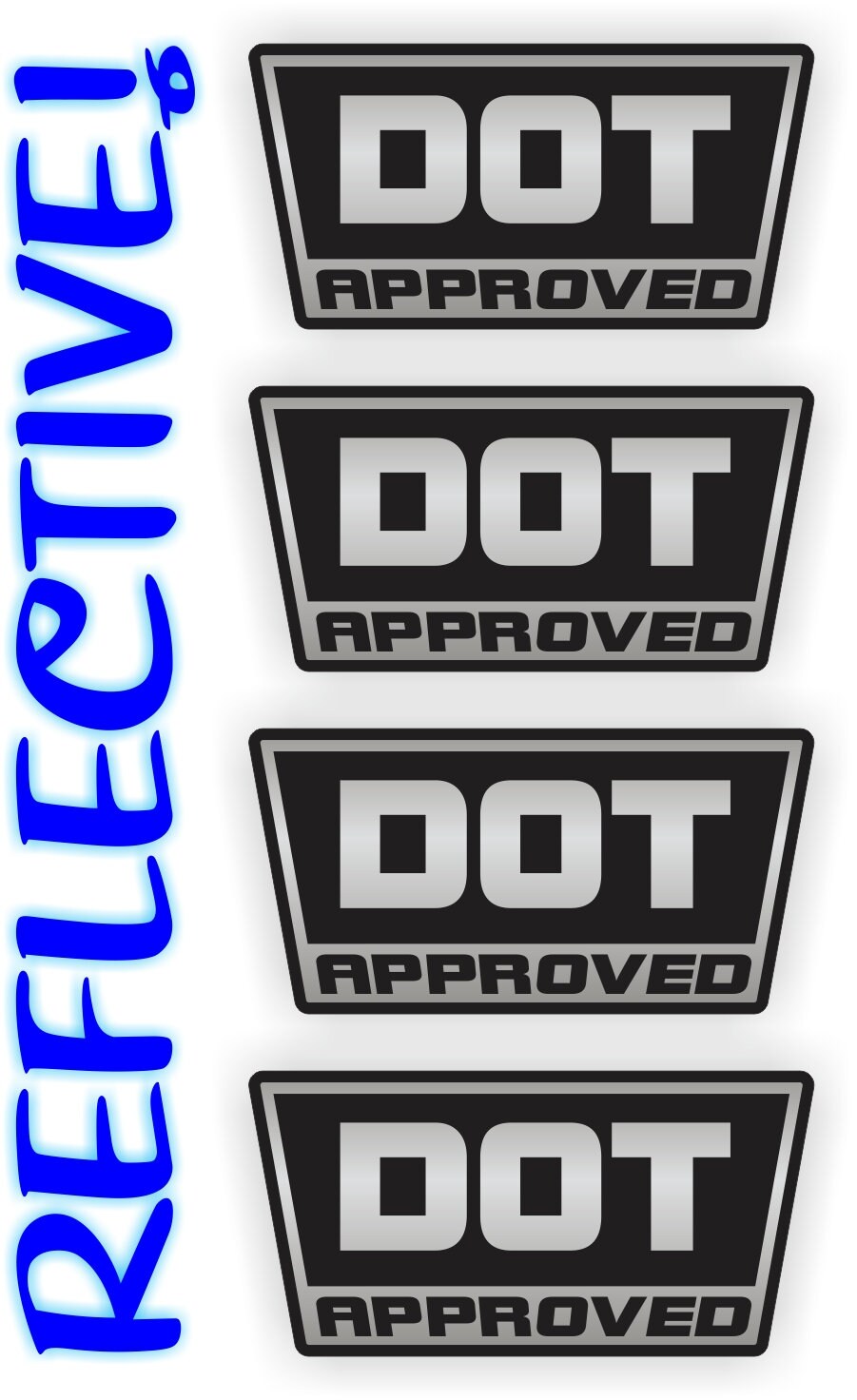 4pack REFLECTIVE DOT Approved Helmet Stickers Motorcycle Etsy