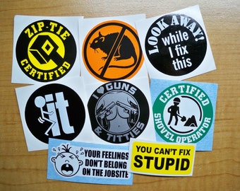thumbnail image 2 of Funny Hard Hat Stickers – 'My Balls Are Bigger Than Brains' – 2-Pack Safety Helmet Decals 2 of 5