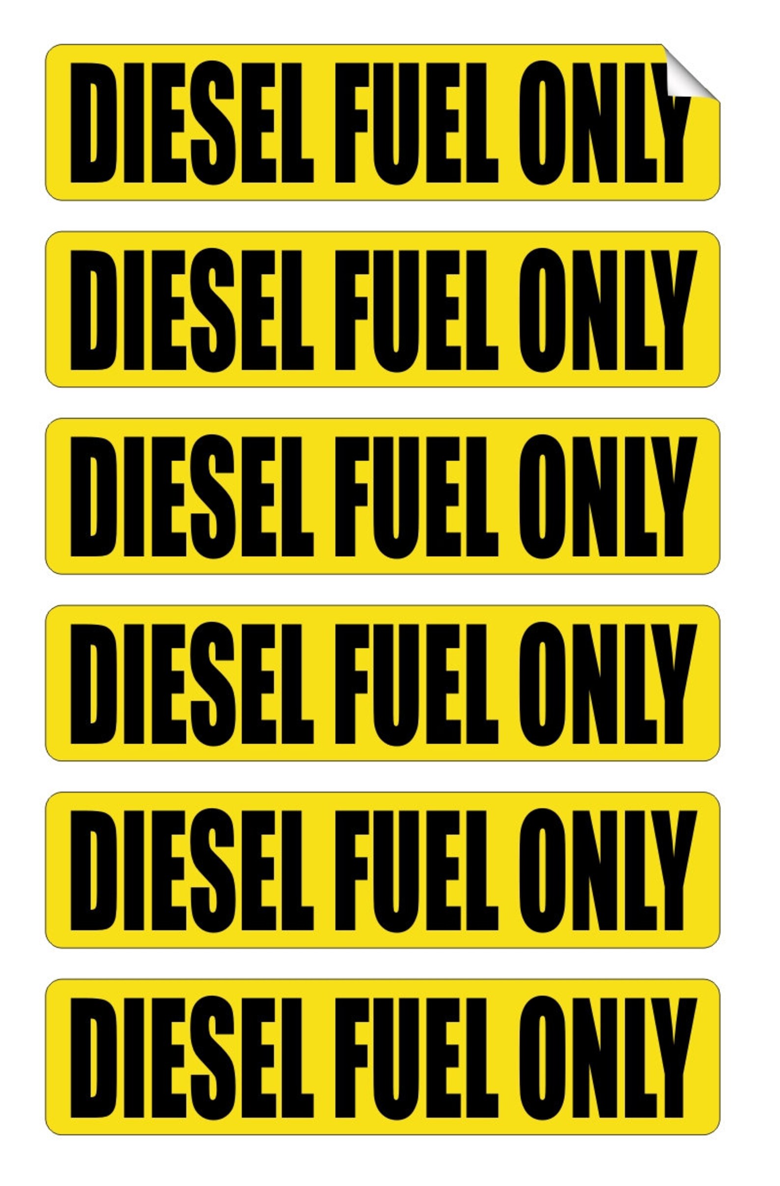 6-pack DIESEL FUEL Only Vinyl Stickers Decals Labels Many | Etsy