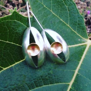 Handmade 19.2k Gold & Sterling Silver Earrings