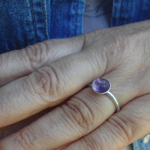 Amethyst Ring,Adjustable Ring, Solitaire Ring, Gift for Mom, Gift for Best Friend, Gift for Girlfriend,amethyst jewelry, February Birthstone