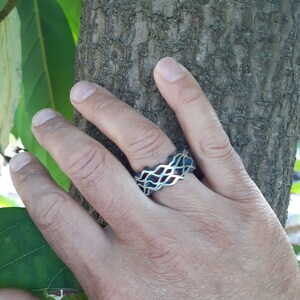 Anillo de declaración oxidado, anillo de plata esterlina 925, anillo de plata negra para hombres, anillo para hombres o mujeres, anillo de plata hecho a mano, anillo oxidado