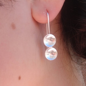 Silver Earrings, Sterling Silver Modern Earrings, Simple Silver Earrings, Minimalist Jewelry,Gift for Girlfriend,dainty,gift for her